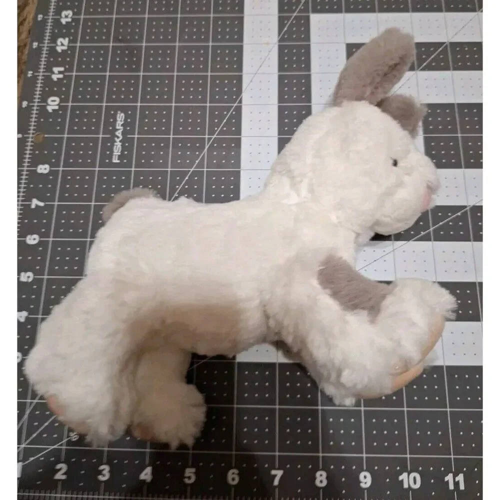 Carters Bunny Rabbit White Grey Spotted Pink Nose Stuffed Animal Plush